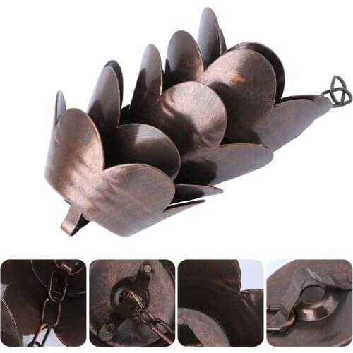 1m Metal Rain Chain Petal Shape Chimes and Cups Rain Catcher for Gutter
