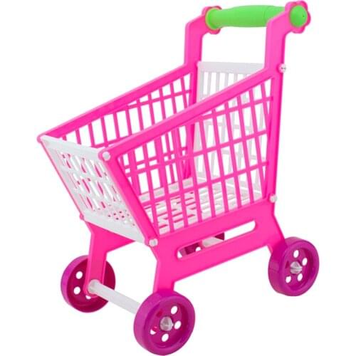 Miniature Supermarket Shopping Hand Trolley Cart for Kids Role Play Toy