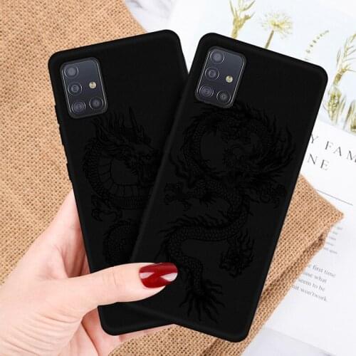 Fashion Dragon Black Soft Phone Case For Samsung M21 M31S M41 M51 M10 M20 M30S M40 A7 A8 A9 2018 A12 A80 A90 A81 A91