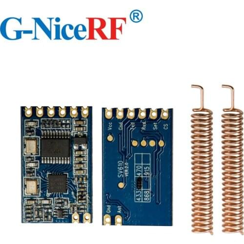 2PCS 100mW SV610 TTL Interface 433MHz Wireless Transceiver Module + 2PCS Copper Spring antenna+1PCS TTL USB Bridge board