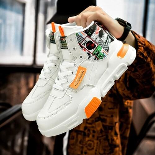 Mens Walking Shoes Breathable High Top Trainers Athletic Platform Old Dad PU Leather Footwear Nyfw Sneakers