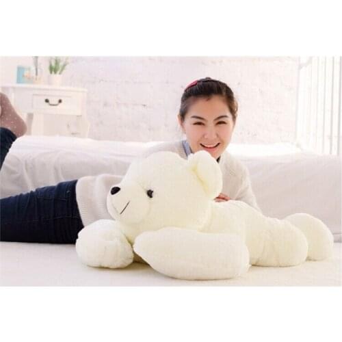 About 50cm white bear toy prone polar bear plush toy soft pillow ,birthday gift h970