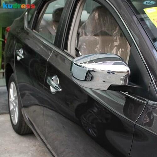 For Nissan Versa Sedan 2012 2013 2014 ABS Chrome Rearview Mirror Cover Trim Side Door Mirrors Frame Covers Car Accessories 2pcs