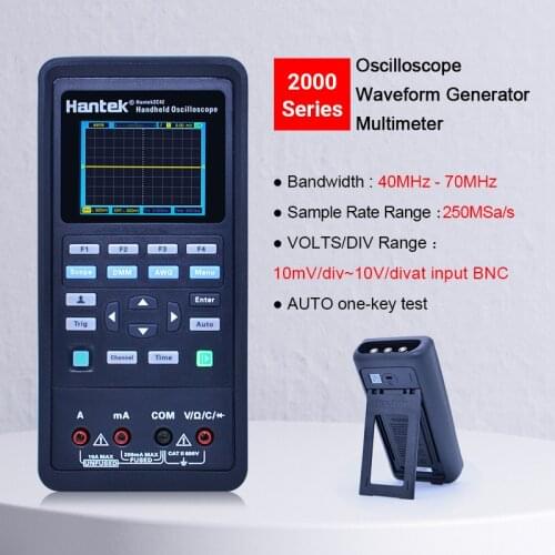 Digital Oscilloscope+Waveform Generator+Multimeter Portable USB 2 Channels 40mhz 70mhz Color highlight Display Test Meter Tools