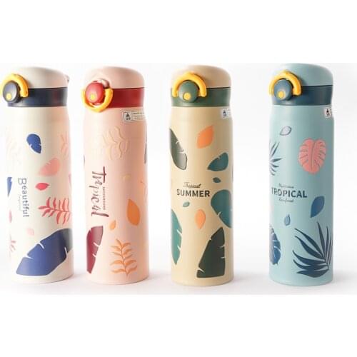 Portable Vacuum Cup 420ml Elastic Buckle Thermos Bottle Thermal Cup Stainless Steel Outdoor Tea Drink Water Bottle Thermoscup