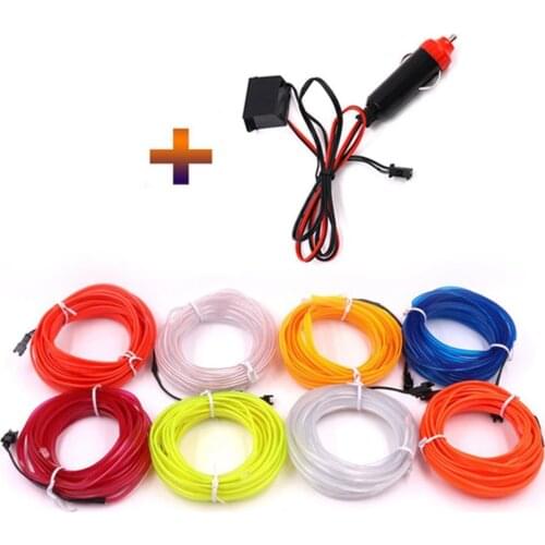 3m Car Interior Atmosphere Lamp 12V Automobile Flexible Cold Light Light Strip Dashboard Interior Car Led Strip Decorative Light