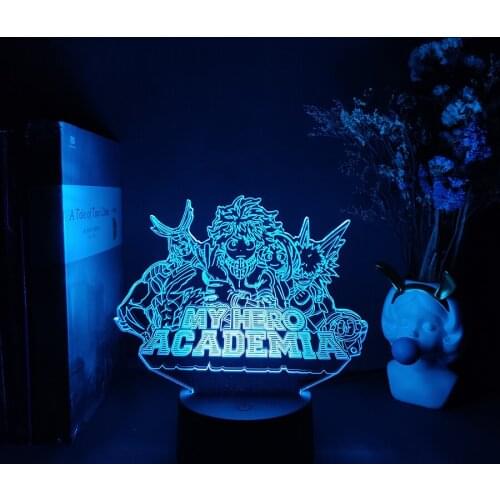 Anime My Hero Academia LED Night Light Touch Sensor Control Color Changing Manga Lamp Animation Fans Cool Bedroom Decoration