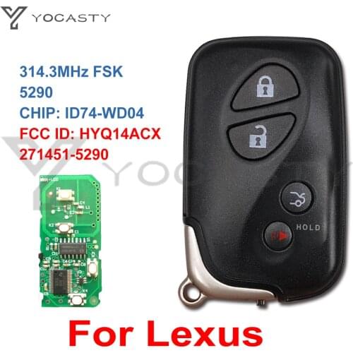 YCOASTY 4 Buttons ID74 PCB 5290 Smart Remote Key For Lexus GX460 LS600H LS460 RX450H 2010 2012 2013+ HYQ14ACX 271451-5290 314MHz