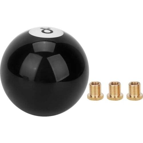 Universal Car Gear Shift Knob Black 8 Billiard Ball Round Car Gear Shift Knob Lever Handle Shifter M8X1.25 M10X1.25 M10X1.5