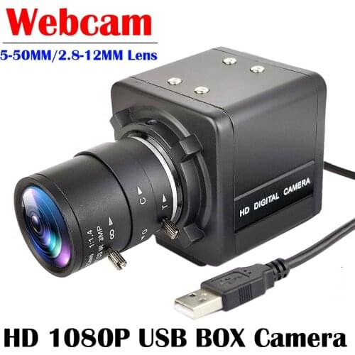 Full HD 1080P PC Webcam 5-50mm 2.8-12mm Manual Zoom Varifocal CS Lens USB Camera for PC Computer Laptop
