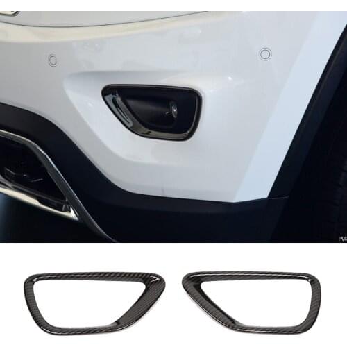 NHAUTP 1Pair ABS Car Trim Sticker For Jeep Grand Cherokee 2014-2017 Front Fog Lights Decorative Cover