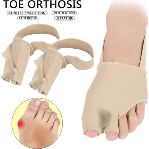 1Pair Toe Separator Hallux Valgus Bunion Corrector Orthotics Feet Bone Thumb Adjuster Correction Pedicure Sock Straightener