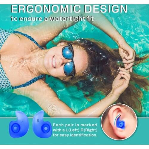 1 Pair Silicone swimming earplugs Soft waterproof Ear Plugs anti-noise Dust-Proof Diving Water Sports Swimming Ear Protector