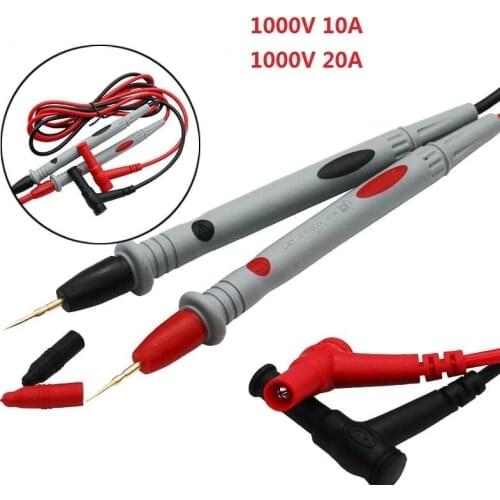1 Pair Universal Probe Test Leads Pin For Digital Multimeter Needle Tip Meter MultiMeter Tester Lead Wire Pen Cable 1000V 10/20A