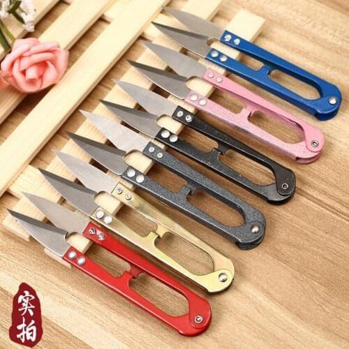 1PC Thread Scissors Sewing Spring Embroidery Thrum yarn scissors cross stitch clothing tailor U-cut head shear DIY Supplies