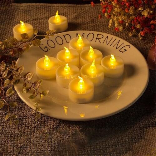 12/24 PCS LED Warm White Flameless Candle Lights Romantic Atmosphere Decoration Lamp Bedroom Bedside Lamp For Home Wedding Party