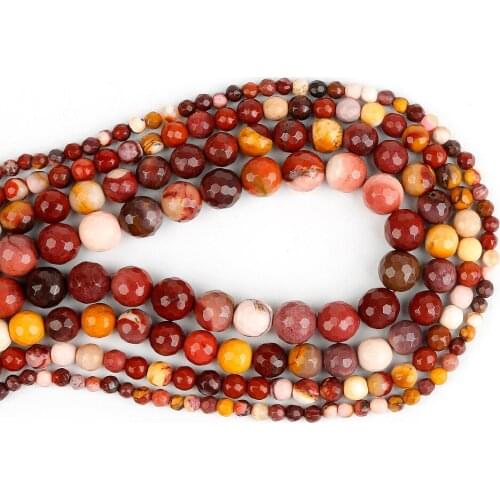 38cm Egg Yolk 4/6/8/10mm Faceted Natural Stone Round Ball Beads for DIY Necklace Bracelet Earring Jewelry Making Findings