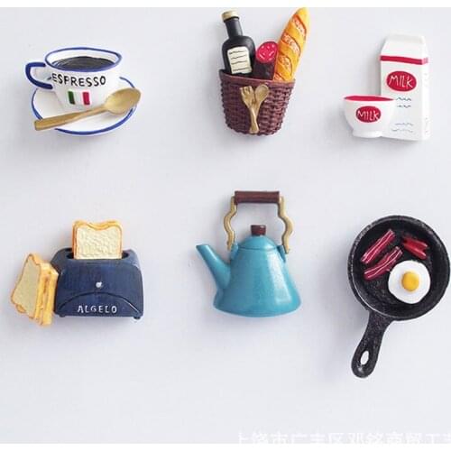 3D Magnetic Refrigerator Paste Bionic Food Fridge Magnet Collection Message Board Reminder Fridge Magnet Button Home Decoration