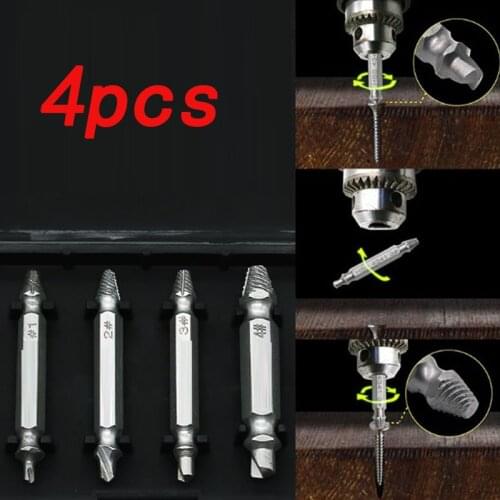 4 pcs remove screw tool Break screw slide stripped wire break head screw extractor tool rust screw disassembly remove tool
