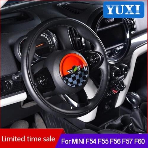 Car Steering Wheel Center Sticker Decal Decoration cover For BMW MINI ONE Cooper JCW F54 F55 F56 F60 Countryman Car Accessories