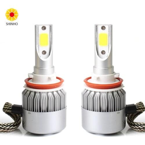 2pcsx Just Plug & Play H8 H9 H11 COB Chips Car Led Headlight Driving Fog Front Lamp Bulb DRL 6000K Car Light Sourcing