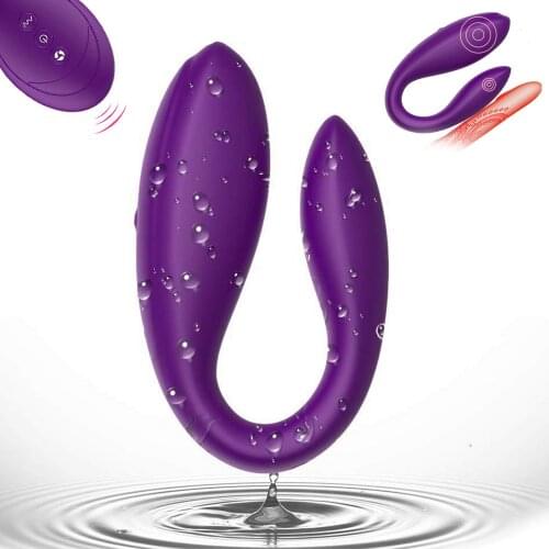 Wireless Vibrator Adult Toys For Couples USB Rechargeable Dildo G Spot U Silicone Stimulator Double Vibrators Sex Toy For Woman