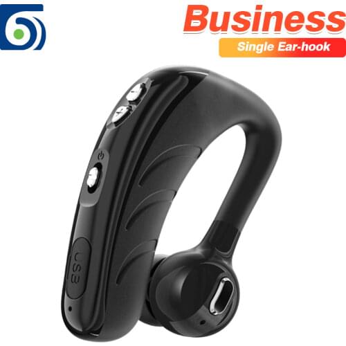 Byscoon Single Ear-hook Bluetooth 5.1 Wireless Driver Headphone Business Earphone 20h Battery Life Capacity Headset with Mic