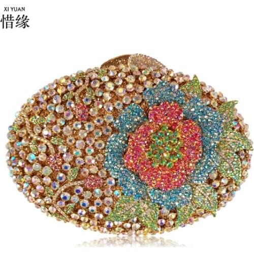 XIYUAN BRAND Women green Purse Evening Bags Ladies gold day Clutches Female Crystal Clutch Party Bag for girlfriend gifts