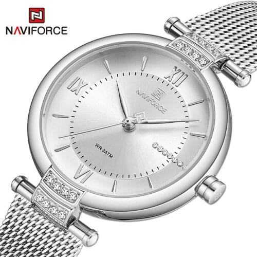New NAVIFORCE Top Brand Luxury Watch For Women Casual Business Quartz Stainless Steel Waterproof Sport Clock Famale Wrist Watch