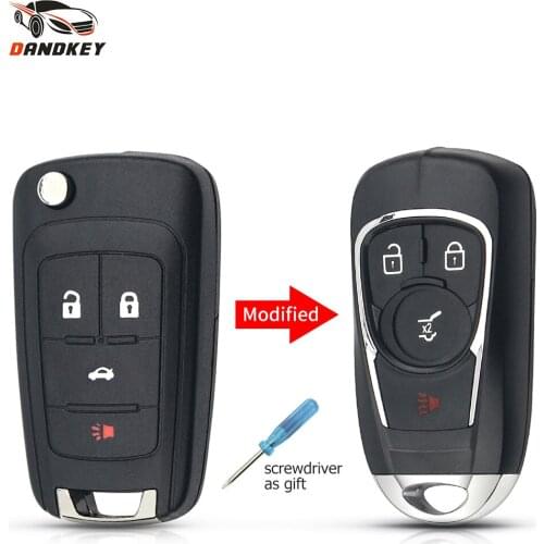 Dandkey Flip Key For Chevrolet Lova Aveo Cruze For Opel Vauxhall Insignia Astra Remote Car Modified Key Shell Case Fob 4 Buttons