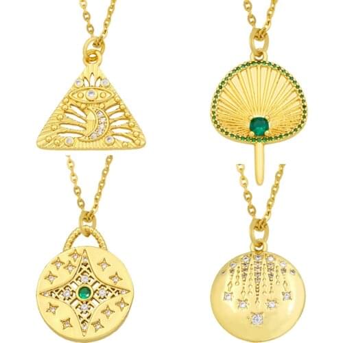 Bohemia Geometric Pendant Necklace Gold Color Charming Neck Chain Trendy Simple Female Birthday Jewelry Bijoux Gift