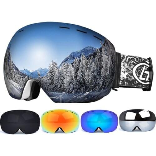 Ski Goggles Double Layers UV Anti-fog Big Ski Mask Glasses Skiing Snow Snowboard Goggles Men Women Ski Eyewear Winter
