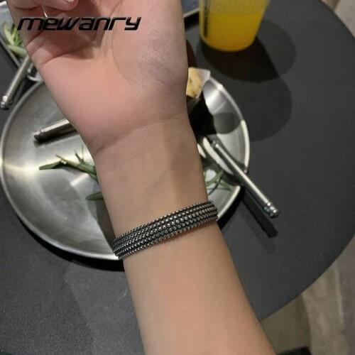 Mewanry 925 Sterling Silver Bracelet New Trend Punk Vintage Couples Adjustable Jewelry Creative Unique Gifts Party Accessories