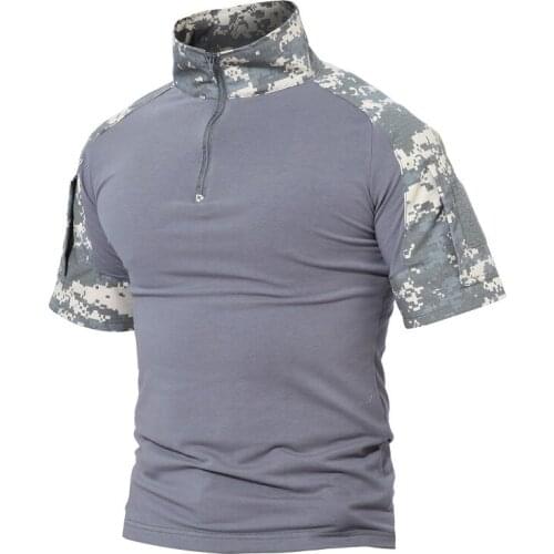 Men Summer Camouflage Army Short Sleeve Soldiers Combat Military T-shirt Multicam Clothing Cotton Camo Shirts Tactical T Shirt
