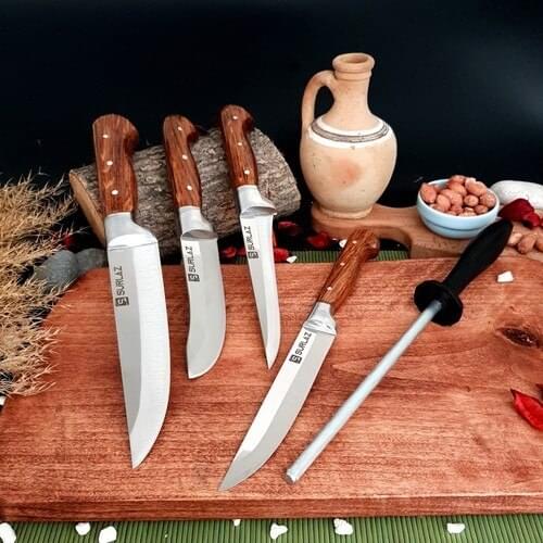 SürLaz Kitchen Knife Set 5 Piece of Meat Knife Butcher Knife Riding on