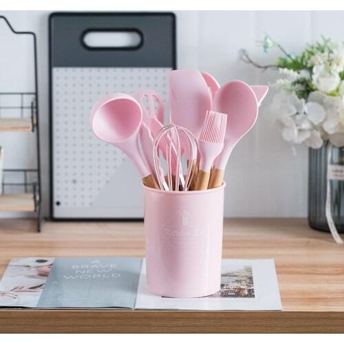 12PCS Silicone Kitchenware Cooking Utensils Set Heat Resistant Kitchen Non-Stick Cooking Utensils Baking Tools With Storage Box