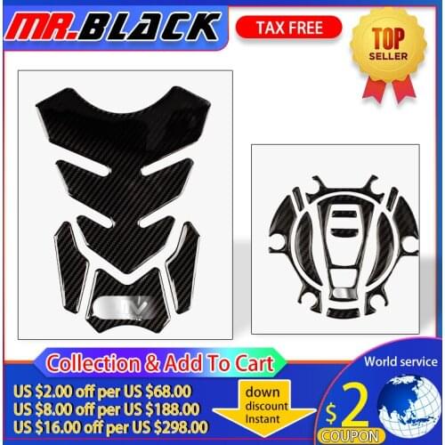 Motorcycle Carbon Fiber Fuel Gas Cap Cover Tank Protector Pad Sticker Decal For BMW R1200GS/R/RS/RT ADV K1600GT/GTL