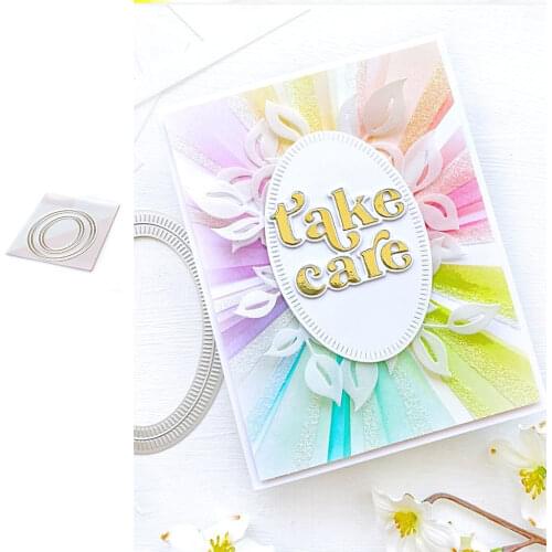 Blanket stitching oval mould New Metal Cutting Dies & Stamps Scrapbook Diary Decoration Stencil Embossing Template DIY Greeting