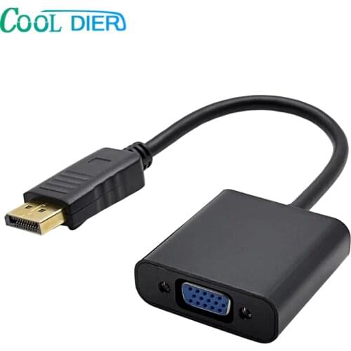 COOL DIER DP to VGA adapter cable converter 1080P Male to female display port para PC ordenador laptop monitor HDTV proyector