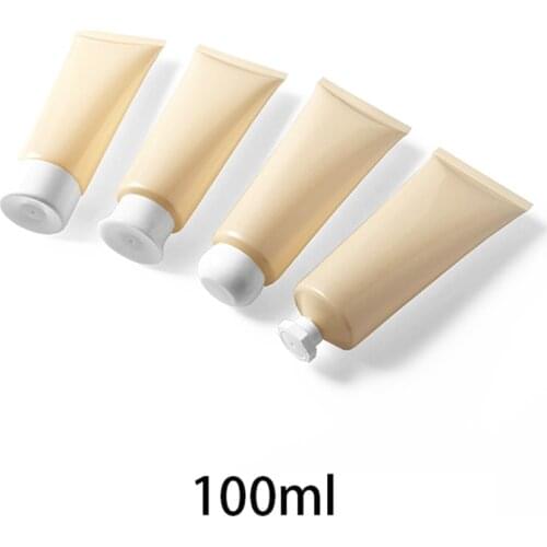 100g Empty Beauty Women Soft Tubes Pearl Yellow 100ml Cosmetic Squeeze Bottle Face Skin Care Liquid Lotion Aloe Cream Container