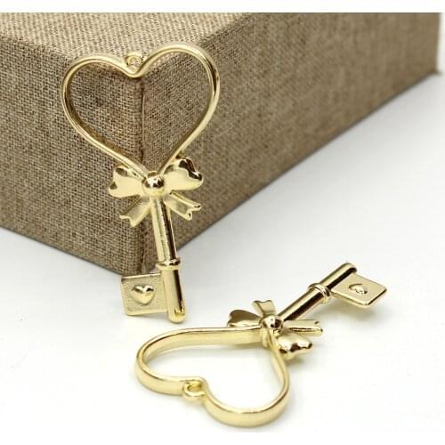 Frame DIY Necklace Keychain UV Epoxy Hollow Frame Jewelry Accessories Bow Love Key Alloy Metal 10pcs/bag Pendant Base