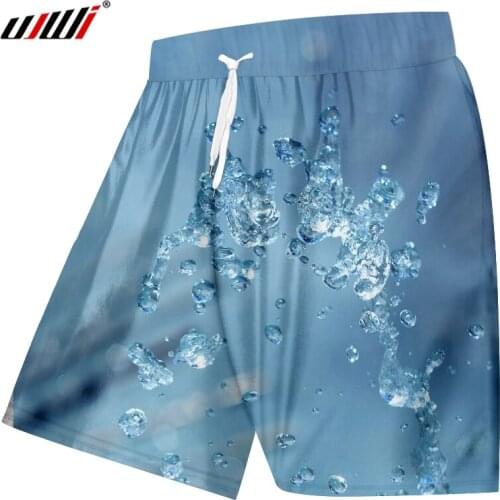 UJWI New Mens 3D Printed Simple Blue Water Drops Summer Man Beach Shorts Favorited Personality Oversized Sports 5XL
