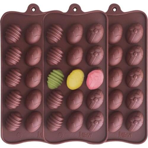 15 Holes Easter Eggs Silicone Chocolate Mold Soap Form Candy Bar Cake Decorating Moulds 3D Fondant Molds