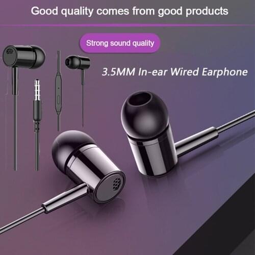 3.5mm Earphones Stereo HiFi Sound Noise Reduct Earbuds For IOS Android Wired Headphones Headset With Mic Handsfree Wholesale
