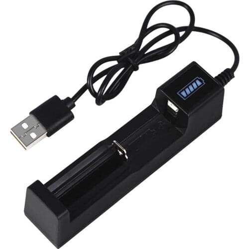 Universal 1 slot Battery USB Charger adapter LED Smart Chargering for Rechargeable Batteries Li-ion 18650 26650 14500