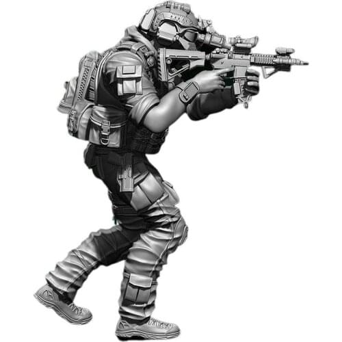 YUFAN 1/35 5cm Resin Soldier US Marine Corps Model Toy Childrens Simulation War Game Soldier Model Tactical Helmet Soldier Toy
