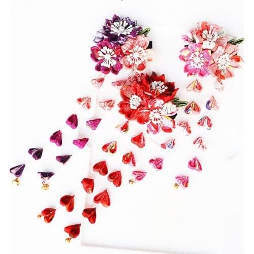 Beautiful Flower Pattern Headdress Japanese Style Kimono Hair Accessories Womens Hair Clips Hairpins