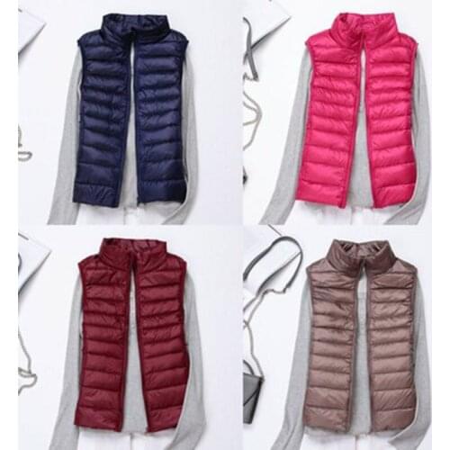 Winter Women 90% White Duck Down Vest Womens Ultra Light Duck Down Vest Jacket Autumn Winter Sleeveless Coat