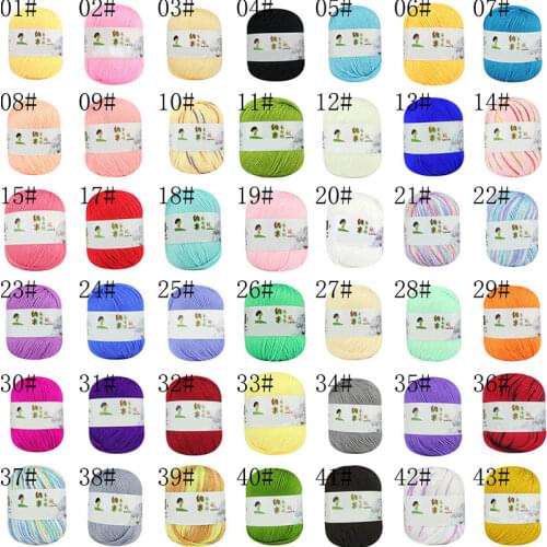1pc=50g Smooth Colorful Yarn Soft crochet yarn Baby Yarn Crochet for knitting Wool scarf sale Thread Sweater CJ05
