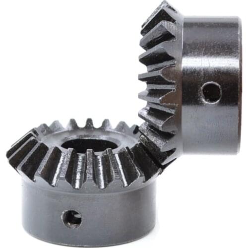 2PCS 1:1 Carbon Steel Bevel Gear 1M 20T 25T 30T 6/8/10/12mm Hole